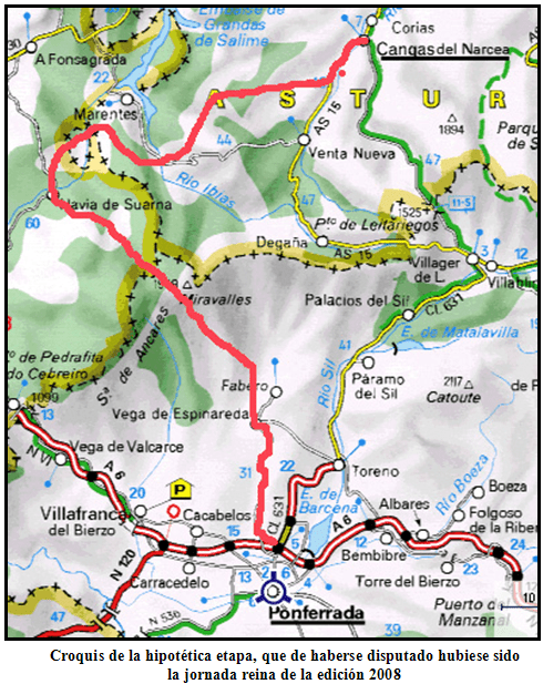 Mapa Cangas del Narcea - Ponferrada
