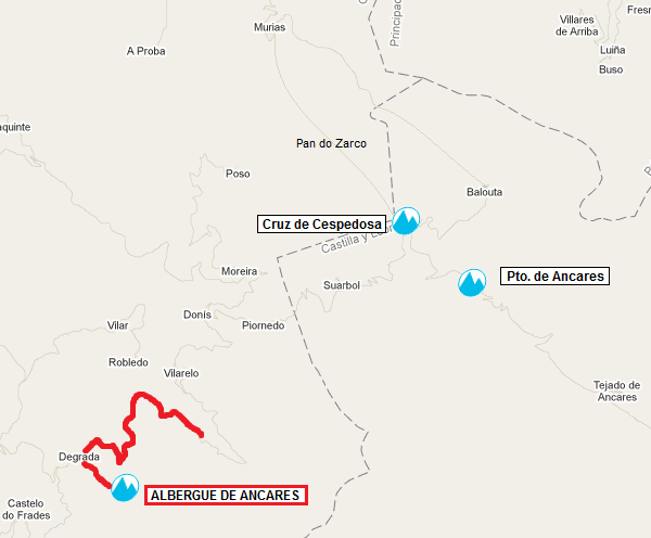 mapa albergue ancares