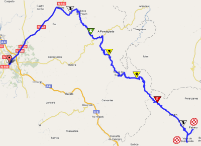 mapa Lugo - Fabero y Vega