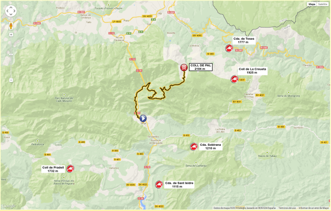 Mapa de situación del Coll de Pal.