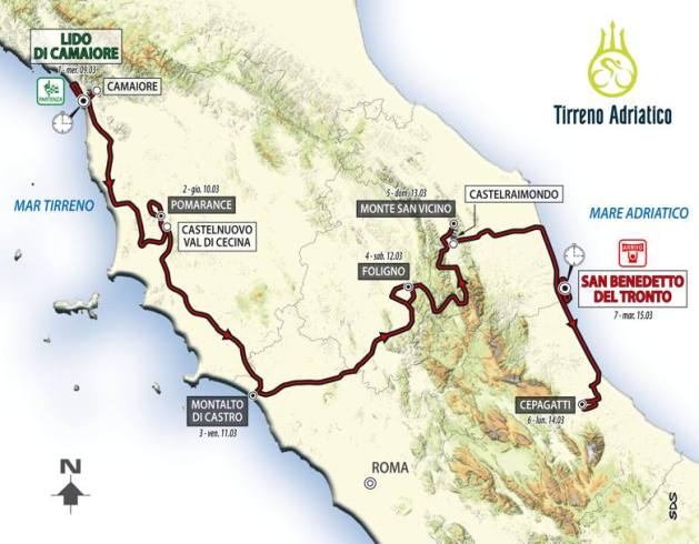 Tirreno Adriatico 2016 planimetria