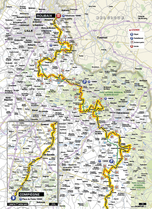 carte paris roubaix 2016